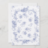  Tuin Blauw Toile Franse Bloemen Huwelijk Kaart (Achterkant)