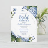 Tuin Blauwe Hortensia Bruidsdouche Kaart (Staand voorkant)