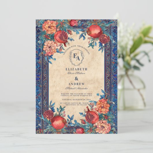  tuin bloei romantische bruiloft kaart (Staand voorkant)