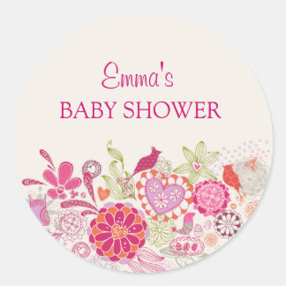 Tuin Bloei Vogel | Baby Shower Sticker
