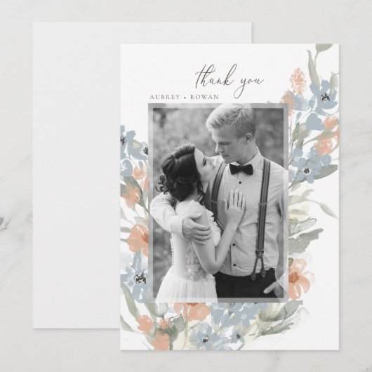 Tuin bloeit bedankkaart (Voorkant / Achterkant)