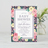 Tuin Bloeit Bloemen Bloemen Roze Baby shower Kaart (Staand voorkant)