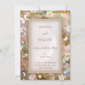 Tuin bloeit bruiloft kaart (Voorkant)