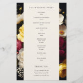 Tuin Bloeit Elegant Donker Trouwprogramma (Achterkant)