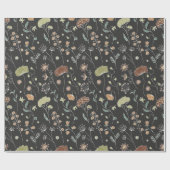  tuin bloeit op donkere achtergrond cadeaupapier (Vlak)