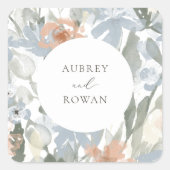 Tuin bloeit vierkante sticker (Voorkant)