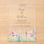 Tuin Bloem Aquarel Moderne Boho Huwelijk Acryl Uitnodigingen (Voorkant)