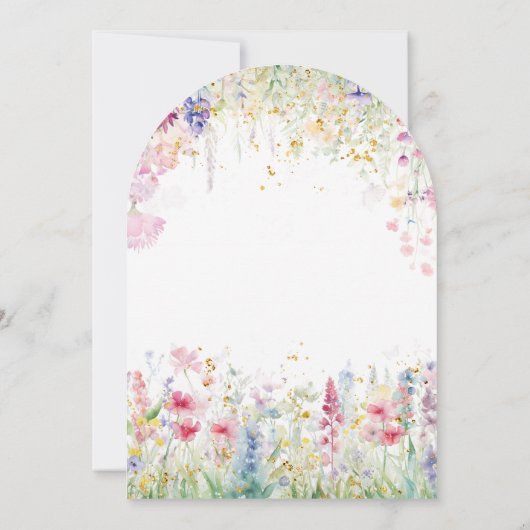 Tuin Bloem Aquarel Moderne Boho Huwelijk Kaart (Achterkant)