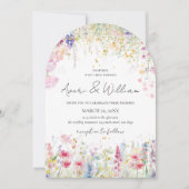 Tuin Bloem Aquarel Moderne Boho Huwelijk Kaart (Voorkant)