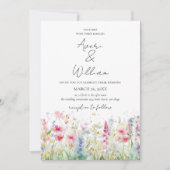 Tuin Bloem Aquarel Moderne Boho Huwelijk Kaart (Voorkant)