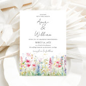 Tuin Bloem Aquarel Moderne Boho Huwelijk Kaart