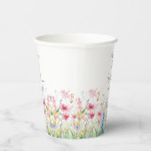 Tuin Bloem Aquarel Moderne Boho Huwelijk Papieren Bekers (Rechts)
