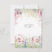 Tuin Bloem Aquarel Moderne Boho Huwelijk RSVP Kaartje (Achterkant)