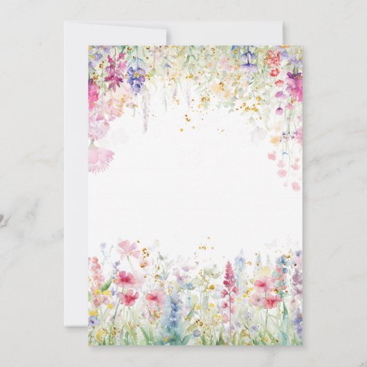 Tuin Bloem Aquarel Moderne Boho Huwelijk Save The Date (Achterkant)