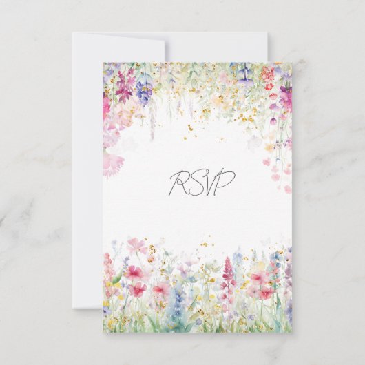 Tuin Bloem Aquarel Moderne bruiloft QR-code RSVP Kaartje (Achterkant)