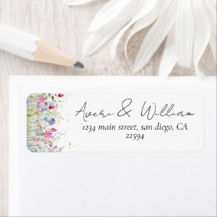 Tuin Bloem Aquarel Moderne Foto Huwelijk Etiket