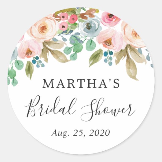Tuin Bloem Bruidsfeest Favor Sticker (Voorkant)
