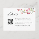 Tuin Bloem Bruiloft QR Details met Fantasie Informatiekaartje (Voorkant)