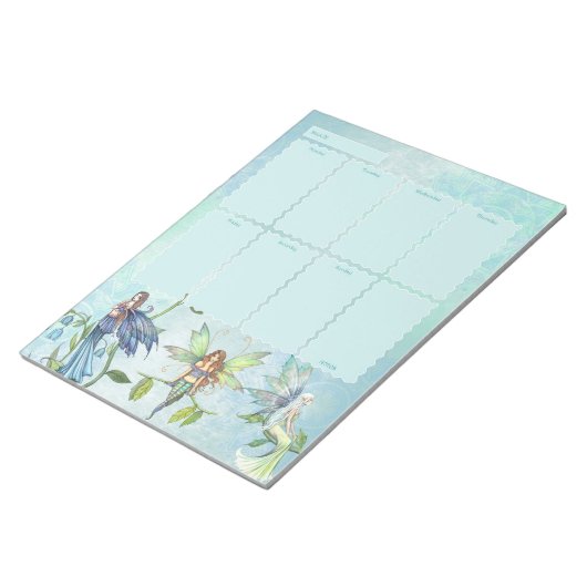 Tuin Bloem Feeën Wekelijkse Planner Notitieblok (Schuin)