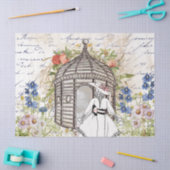  Tuin Bloem Gazebo Lady Frans Script Tissuepapier (Craft)