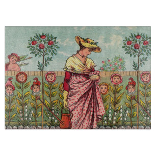 Tuin Bloem Groei Vrouw Kunst Antiek Snijplank