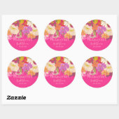 Tuin Bloem Roze Bruiloft Dank Je Wel Ronde Sticker (Vel)