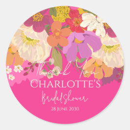 Tuin Bloem Roze Bruiloft Dank Je Wel Ronde Sticker