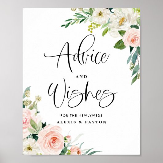 Tuin Bloemen Advies en Well Wishes Bruiloft Poster (Voorkant)