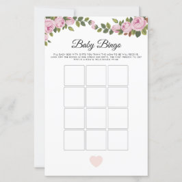 Tuin Bloemen Baby Bingo Baby shower Spel
