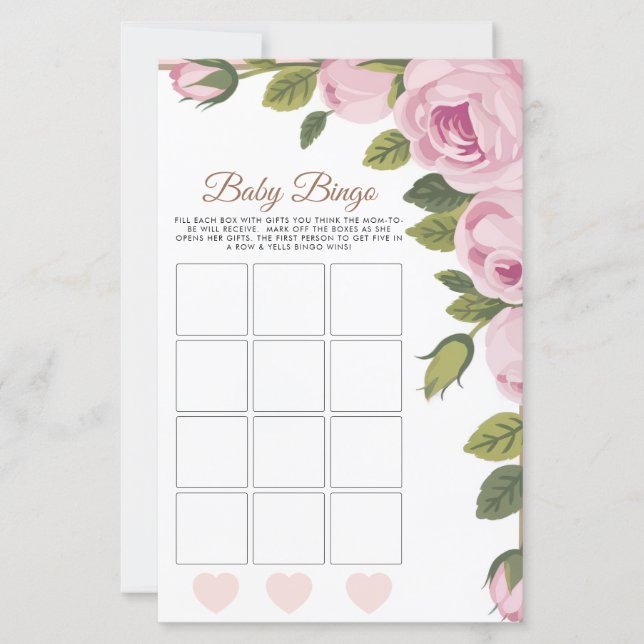 Tuin Bloemen Baby Bingo Baby shower Spel (Voorkant)