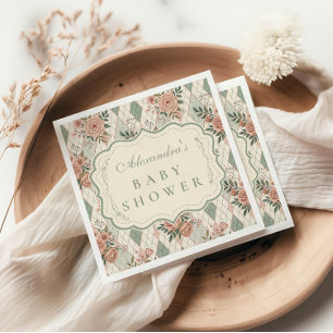 Tuin Bloemen Baby Shower in Vintage Stijl Servet