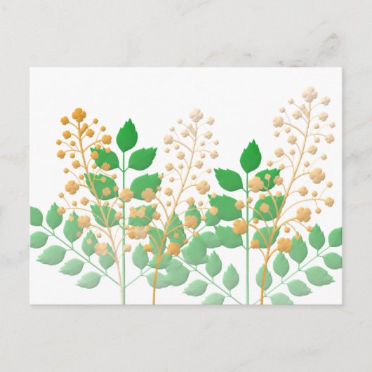 Tuin Bloemen Bladeren Dank u Briefkaart (Voorkant)