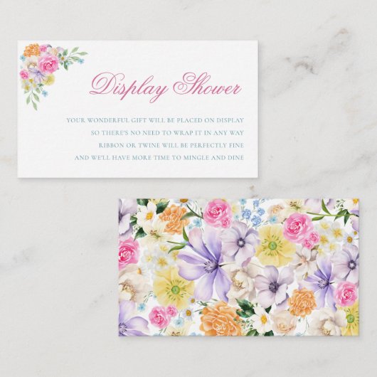 Tuin Bloemen Bloom Display Douche Vrijgezellenfees Informatiekaartje (Voorkant / Achterkant)