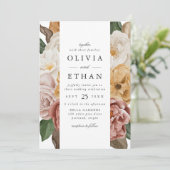  Tuin Bloemen Border Wedding Kaart (Staand voorkant)