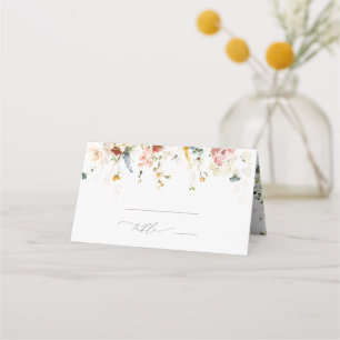 Tuin Bloemen Botanische Aquarel Bruidsdouche Plaatskaartje