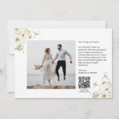 Tuin Bloemen Bruiloft Dank u foto Qr scan Bedankkaart (Achterkant)