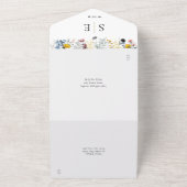 Tuin Bloemen Elegant Monogram Bruiloft All In One Uitnodiging (Buitenkant)