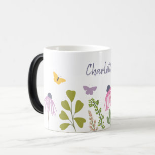 Tuin Bloemen en Vlinders Aangepaste Naam Magische Mok