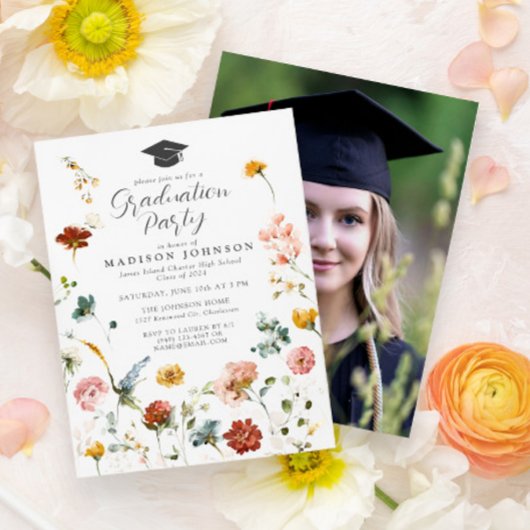 Tuin Bloemen Foto Middelbare School Afstudeerfeest Kaart