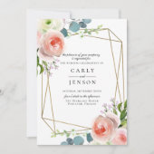 Tuin Bloemen Geometrische bruiloft uitnodiging (Voorkant)