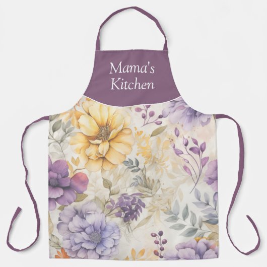 Tuin Bloemen Gepersonaliseerd Overal Print Schort (Voorkant)