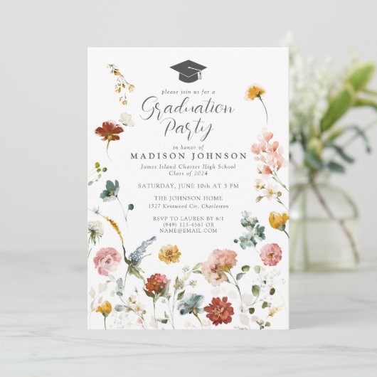 Tuin Bloemen High School afstudeerfeest Kaart (Staand voorkant)