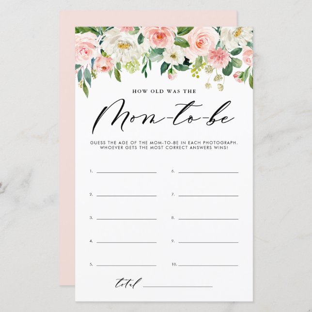 Tuin Bloemen Hoe oud was de moeder douche spel (Voorkant / Achterkant)