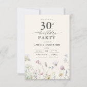 Tuin Bloemen Kalligrafie 30ste verjaardag Kaart (Voorkant)