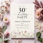 Tuin Bloemen Kalligrafie 30ste verjaardag Kaart<br><div class="desc">Vier in stijl met een bloemenkalligrafie van de tuin 30e verjaardag uitnodiging, perfect voor een mijlpaal evenement. Met levendige bloemige design en elegante kalligrafie zet deze uitnodiging een grillige maar verfijnde toon voor uw feest. Het weelderige tuinthema combineert natuurlijke schoonheid met sierlijke typografie, waardoor een tijdloze en uitnodigende look wordt...</div>