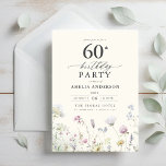 Tuin Bloemen Kalligrafie 60ste verjaardag Kaart<br><div class="desc">Vier in stijl met een tuin bloemenkalligrafie 60e verjaardag uitnodiging, perfect voor een mijlpaal evenement. Met levendige bloemige design en elegante kalligrafie zet deze uitnodiging een grillige maar verfijnde toon voor uw feest. Het weelderige tuinthema combineert natuurlijke schoonheid met sierlijke typografie, waardoor een tijdloze en uitnodigende look wordt gecreëerd. Ideaal...</div>