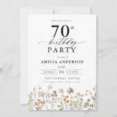 Tuin Bloemen Kalligrafie 70ste verjaardag Kaart (Voorkant)