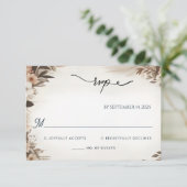 Tuin Bloemen Lente Hout Boho Rustieke Bruiloft RSVP Kaartje (Staand voorkant)