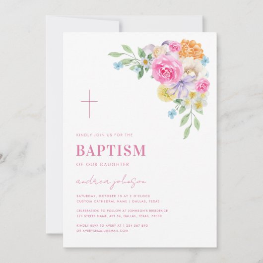 Tuin Bloemen Lente Zomer Doop Doop Kaart (Voorkant)