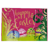 Tuin Bloemen Paaseieren Grote Gift Bag Groot Cadeauzakje (Achterkant)